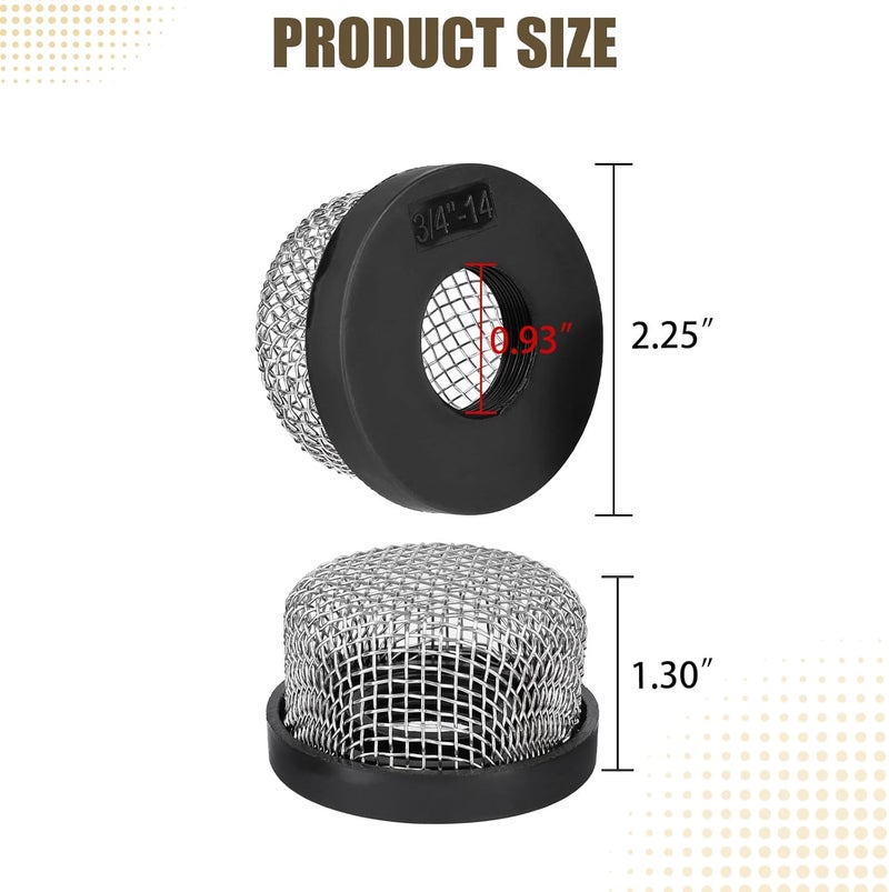 Verplexter 1 Pack Stainless Steel Strainer ¾ Inch -14, Industrial Plumbing Inline, Aerator Screen Wire Mesh Compatible with Livewell Pump, Garden Washers Water Filter Sprayer Garden Hose Suction Line. - Image 2